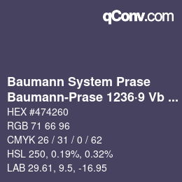 Código de color: Baumann System Prase - Baumann-Prase 1236·9 Vb 2 | qconv.com