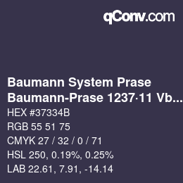 Color code: Baumann System Prase - Baumann-Prase 1237·11 Vb 2 | qconv.com