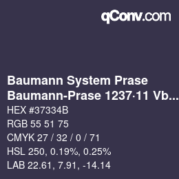 Code couleur: Baumann System Prase - Baumann-Prase 1237·11 Vb 2 | qconv.com