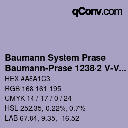 Color code: Baumann System Prase - Baumann-Prase 1238·2 V-Vb | qconv.com