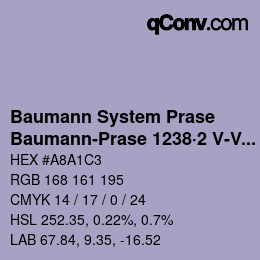 Code couleur: Baumann System Prase - Baumann-Prase 1238·2 V-Vb | qconv.com