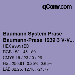 Code couleur: Baumann System Prase - Baumann-Prase 1239·3 V-Vb | qconv.com