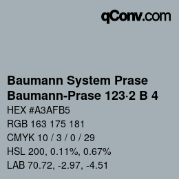 Code couleur: Baumann System Prase - Baumann-Prase 123·2 B 4 | qconv.com