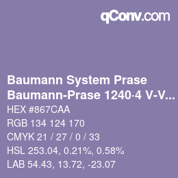 Color code: Baumann System Prase - Baumann-Prase 1240·4 V-Vb | qconv.com