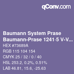 Code couleur: Baumann System Prase - Baumann-Prase 1241·5 V-Vb | qconv.com