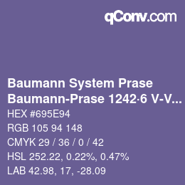 Color code: Baumann System Prase - Baumann-Prase 1242·6 V-Vb | qconv.com
