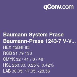 Code couleur: Baumann System Prase - Baumann-Prase 1243·7 V-Vb | qconv.com