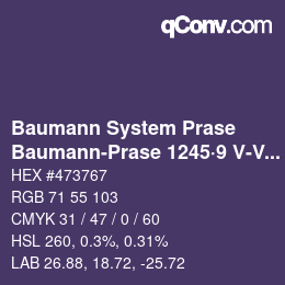 Color code: Baumann System Prase - Baumann-Prase 1245·9 V-Vb | qconv.com