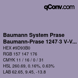 Color code: Baumann System Prase - Baumann-Prase 1247·3 V-Vb 1 | qconv.com