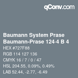 Code couleur: Baumann System Prase - Baumann-Prase 124·4 B 4 | qconv.com