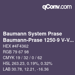 Code couleur: Baumann System Prase - Baumann-Prase 1250·9 V-Vb 1 | qconv.com