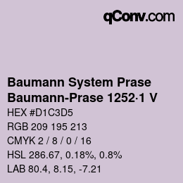 Code couleur: Baumann System Prase - Baumann-Prase 1252·1 V | qconv.com