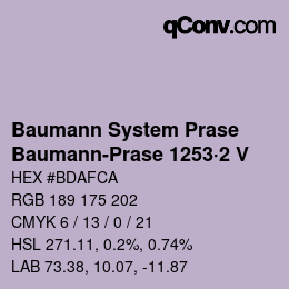Code couleur: Baumann System Prase - Baumann-Prase 1253·2 V | qconv.com
