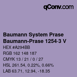 Code couleur: Baumann System Prase - Baumann-Prase 1254·3 V | qconv.com