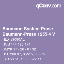 Farbcode: Baumann System Prase - Baumann-Prase 1255·4 V | qconv.com