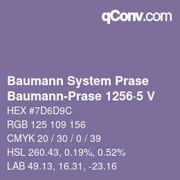 Code couleur: Baumann System Prase - Baumann-Prase 1256·5 V | qconv.com