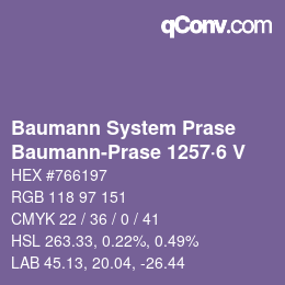 Código de color: Baumann System Prase - Baumann-Prase 1257·6 V | qconv.com