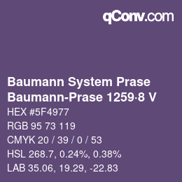 Código de color: Baumann System Prase - Baumann-Prase 1259·8 V | qconv.com