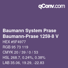 Code couleur: Baumann System Prase - Baumann-Prase 1259·8 V | qconv.com