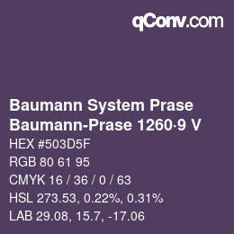 Code couleur: Baumann System Prase - Baumann-Prase 1260·9 V | qconv.com