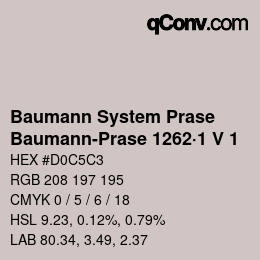 Color code: Baumann System Prase - Baumann-Prase 1262·1 V 1 | qconv.com