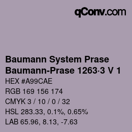 Código de color: Baumann System Prase - Baumann-Prase 1263·3 V 1 | qconv.com