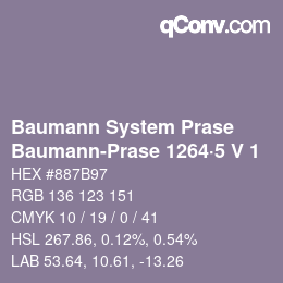 Color code: Baumann System Prase - Baumann-Prase 1264·5 V 1 | qconv.com