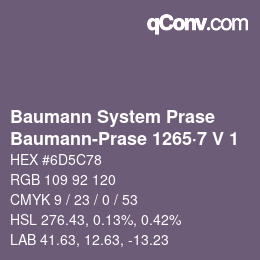 Código de color: Baumann System Prase - Baumann-Prase 1265·7 V 1 | qconv.com