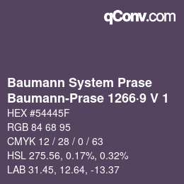 Código de color: Baumann System Prase - Baumann-Prase 1266·9 V 1 | qconv.com