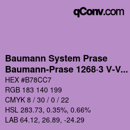 Código de color: Baumann System Prase - Baumann-Prase 1268·3 V-Vp | qconv.com