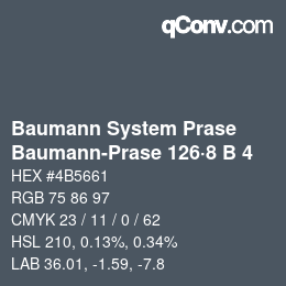 Code couleur: Baumann System Prase - Baumann-Prase 126·8 B 4 | qconv.com