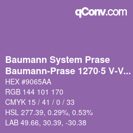 Farbcode: Baumann System Prase - Baumann-Prase 1270·5 V-Vp | qconv.com