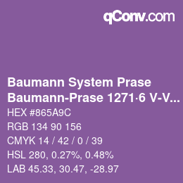 Code couleur: Baumann System Prase - Baumann-Prase 1271·6 V-Vp | qconv.com