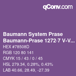 Code couleur: Baumann System Prase - Baumann-Prase 1272·7 V-Vp | qconv.com