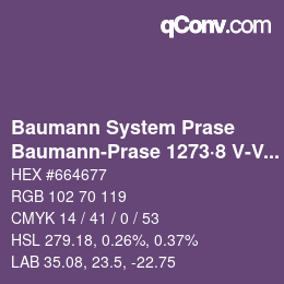 Código de color: Baumann System Prase - Baumann-Prase 1273·8 V-Vp | qconv.com
