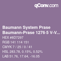 Código de color: Baumann System Prase - Baumann-Prase 1276·5 V-Vp 1 | qconv.com