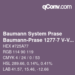 Code couleur: Baumann System Prase - Baumann-Prase 1277·7 V-Vp 1 | qconv.com
