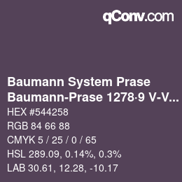 Código de color: Baumann System Prase - Baumann-Prase 1278·9 V-Vp 1 | qconv.com