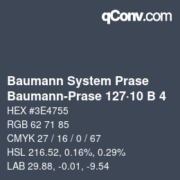 Code couleur: Baumann System Prase - Baumann-Prase 127·10 B 4 | qconv.com