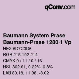 Código de color: Baumann System Prase - Baumann-Prase 1280·1 Vp | qconv.com