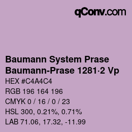 Color code: Baumann System Prase - Baumann-Prase 1281·2 Vp | qconv.com