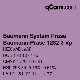 Código de color: Baumann System Prase - Baumann-Prase 1282·3 Vp | qconv.com