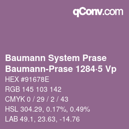 Color code: Baumann System Prase - Baumann-Prase 1284·5 Vp | qconv.com