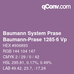 Código de color: Baumann System Prase - Baumann-Prase 1285·6 Vp | qconv.com