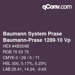 Código de color: Baumann System Prase - Baumann-Prase 1289·10 Vp | qconv.com