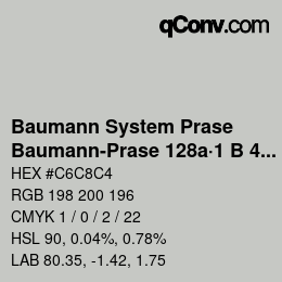 Color code: Baumann System Prase - Baumann-Prase 128a·1 B 4½ | qconv.com