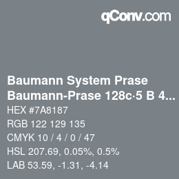 Farbcode: Baumann System Prase - Baumann-Prase 128c·5 B 4½ | qconv.com