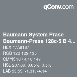 カラーコード: Baumann System Prase - Baumann-Prase 128c·5 B 4½ | qconv.com