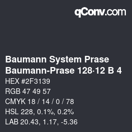 Code couleur: Baumann System Prase - Baumann-Prase 128·12 B 4 | qconv.com