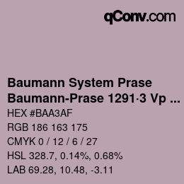 Farbcode: Baumann System Prase - Baumann-Prase 1291·3 Vp 1 | qconv.com